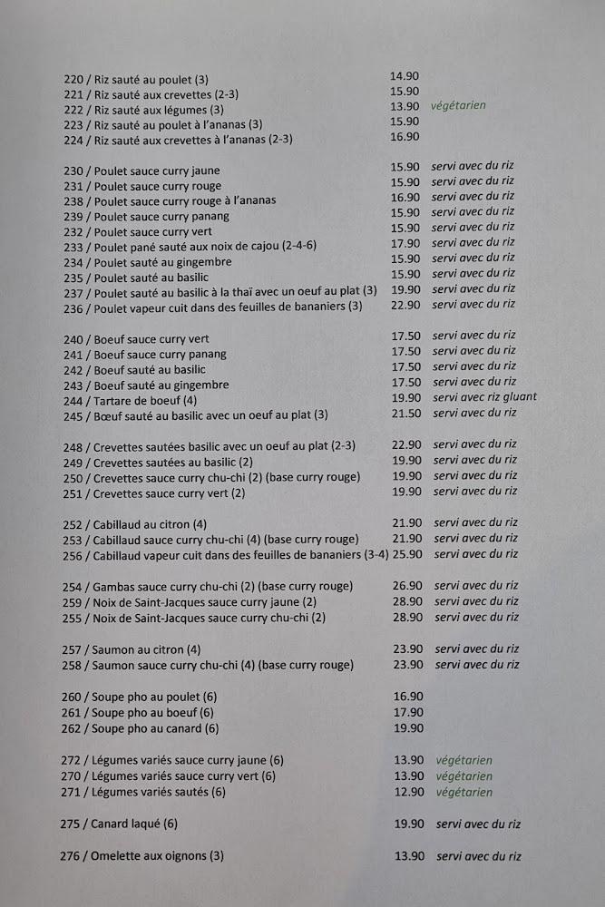 Khon Kaen Restaurant Thaï - Menu Image 1