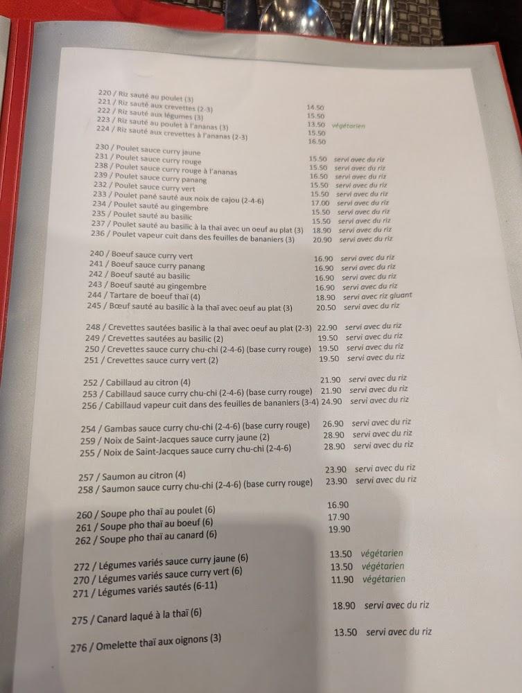 Khon Kaen Restaurant Thaï - Menu Image 4